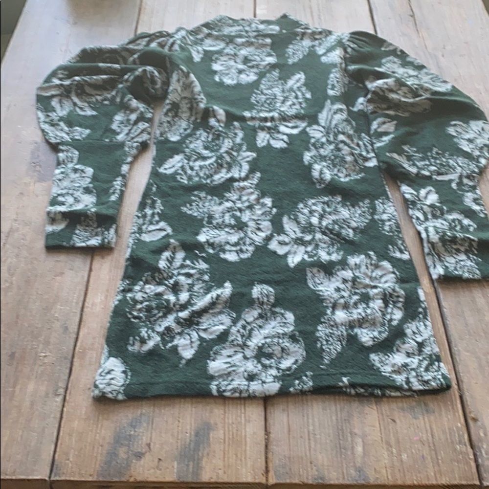 Free People Green floral sweater dress - Picture 8 of 10